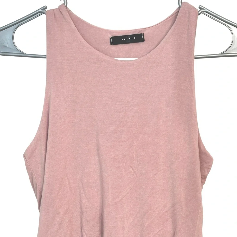 21 Saints Light Pink Sleeveless High Neck Tank Top Bodysuit M - Picture 4 of 5